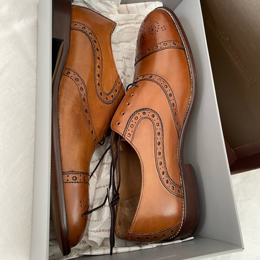 Johnston & Murphy - Italian Calfskin - Haskell Cap Toe - Size: 11